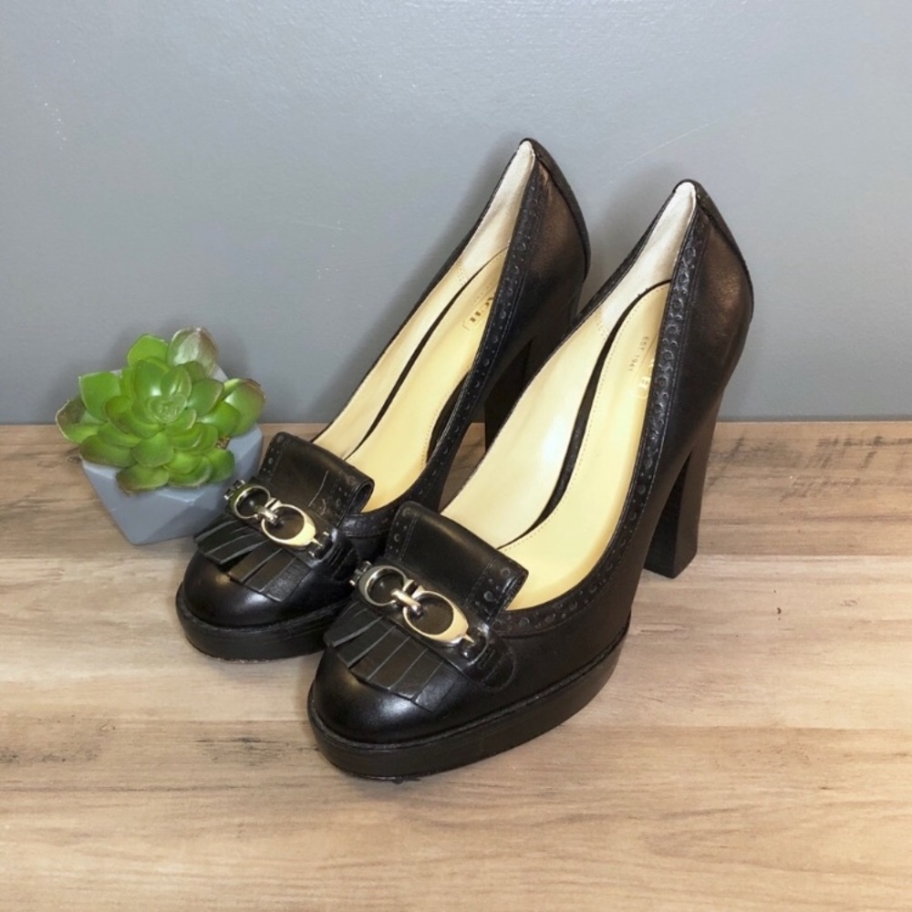 Coach Lynne Black Leather Pump